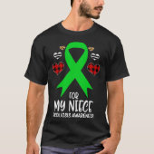 For My Niece Scoliosis Awareness Ribbon Leopard Bu T-shirt (Voorkant)