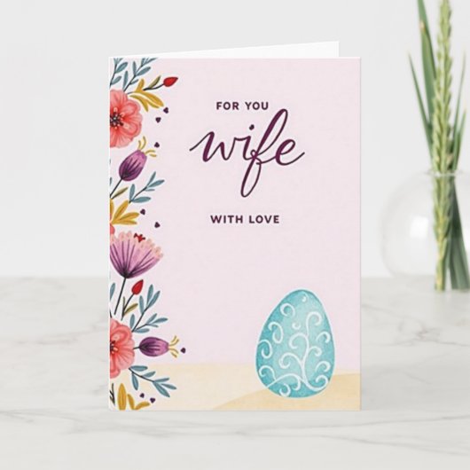 For My Wife With Love Card Kaart (Voorkant)