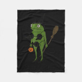 For October, Funny Halloween, Funny Witch Frog  Fleece Deken (Voorkant)