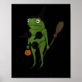 For October, Funny Halloween, Funny Witch Frog  Poster (Voorkant)