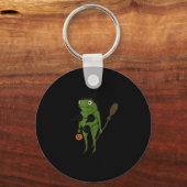 For October, Funny Halloween, Funny Witch Frog Sleutelhanger (Voorkant)