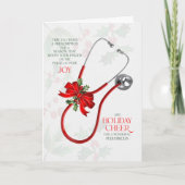 for Pediatrician Stethoscope Joy and Cheer Feestdagen Kaart (Voorkant)