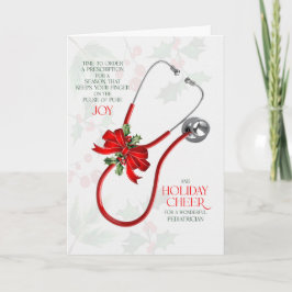 for Pediatrician Stethoscope Joy and Cheer Feestdagen Kaart