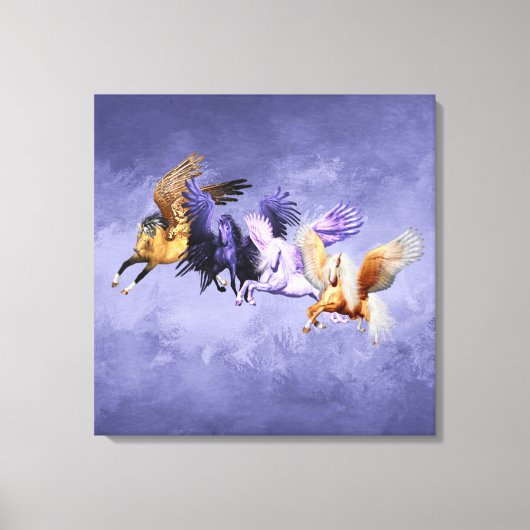 For Pegasi Flying Horses Pegasus Stallions Canvas Afdruk (Voorkant)