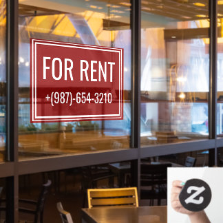 For Rent Apartment Signs - Reusable Window Cling Raamsticker