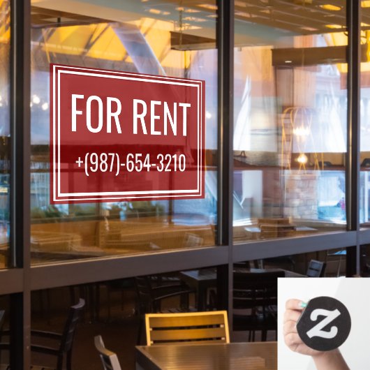 For Rent Apartment Signs - Reusable Window Cling Raamsticker (Restaurant Raam)