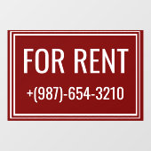 For Rent Apartment Signs - Reusable Window Cling Raamsticker (Vel)