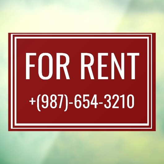 For Rent Apartment Signs - Reusable Window Cling Raamsticker (Vel 3)