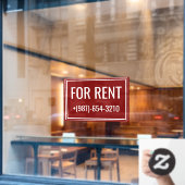 For Rent Apartment Signs - Reusable Window Cling Raamsticker (Cafe Raam)