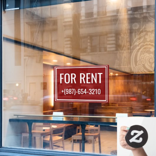 For Rent Apartment Signs - Reusable Window Cling Raamsticker (Cafe Raam)