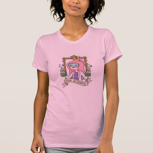 For Science! Pink Princess Scientist T-shirt (Voorkant)