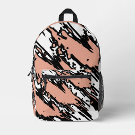 For Soft Souls – Blush Beige Abstract Backpack Bedrukte Rugzak