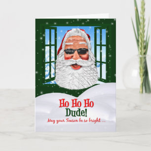 for Teen Cool Santa in Sunglasses for Christmas Feestdagen Kaart