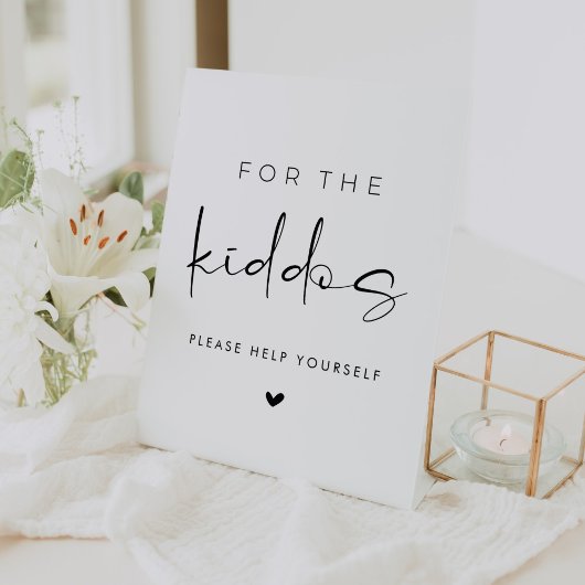 For the Kiddos Wedding Kids Table Reclamebord Met Voetstuk