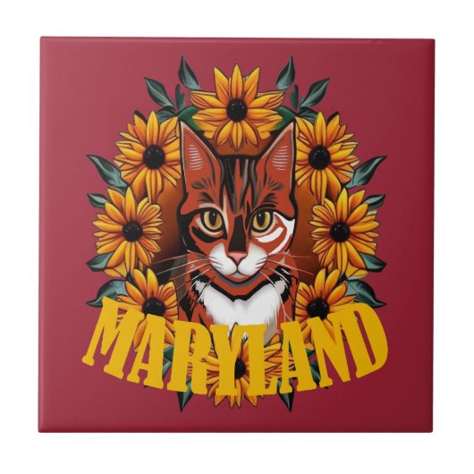 For The Love Of Maryland Calico Cat  Tegeltje (Voorkant)
