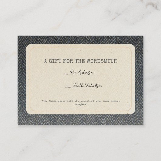 For the Wordsmith Graduation Gift Insert Notitiekaartje (Voorkant)