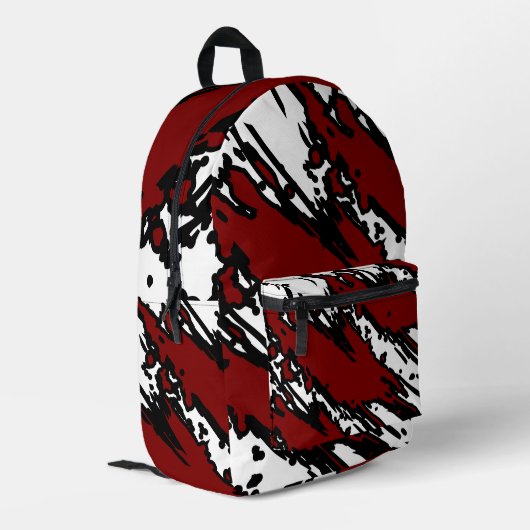 For Trend Lovers – Deep Red Abstract Backpack Bedrukte Rugzak (Achterkant Hoek Links)