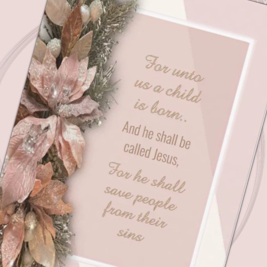 For Unto Us a Child is Born Christmas Card Bedankkaart