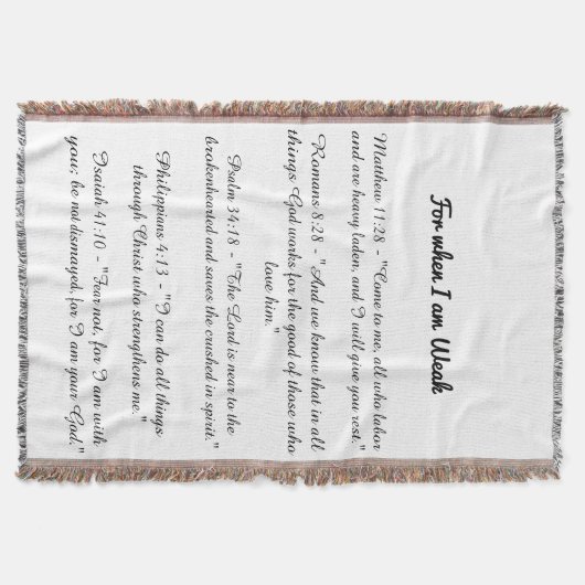 For when I am weak bible verse blanket Deken (Voorkant)