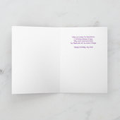 for Wife Cup of Tea and Purple Flowers Birthday Kaart (Binnen)