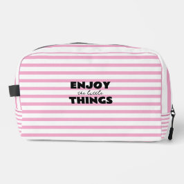 For Women Light Pink & White Striped Toiletry Bag Toilettasje