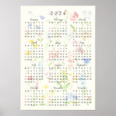 Foral 2024 Kalender waterverf Poster (Voorkant)