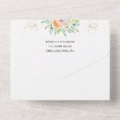 Foral blush roze Weddenschap-uitnodiging allemaal  All In One Uitnodiging (Achterkant)