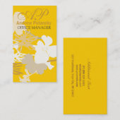 Foral Dogwood Spring Monogram Visitekaartje (Voorkant / Achterkant)