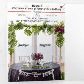 Foral & Elegante bruiloft uitnodiging (Binnenzijde eerst)