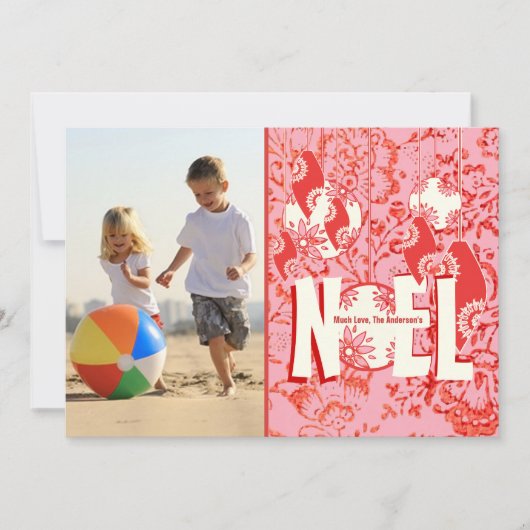  Foral Noel Ornament - Fotokaart Feestdagenkaart (Voorkant)