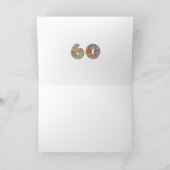 Foral Nummer Verjaardag Kaart - Happy 60th Birthda (Binnen)