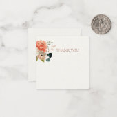 Foral Waterverf bruiloft dank u / welkom Notitiekaartje (Voorkant / Achterkant in situ)