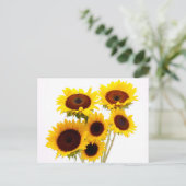 Foral Zonnebloemen Gele Bloemen - Liefde, Miss You Briefkaart (Staand voorkant)