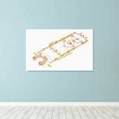 Forbbiden City Peking. Detail Canvas Afdruk (Insitu (Houten vloer))