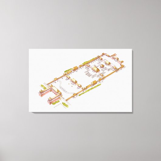 Forbbiden City Peking. Detail Canvas Afdruk (Voorkant)