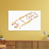 Forbbiden City Peking. Detail Canvas Afdruk (Insitu (Woonkamer))