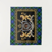 Forbes Clan Badge & Motto w/Lions Wandkleed (Voorkant)