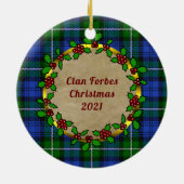 Forbes Clan Badge & Tartan Persoonlijke mas Keramisch Ornament (Achterkant)