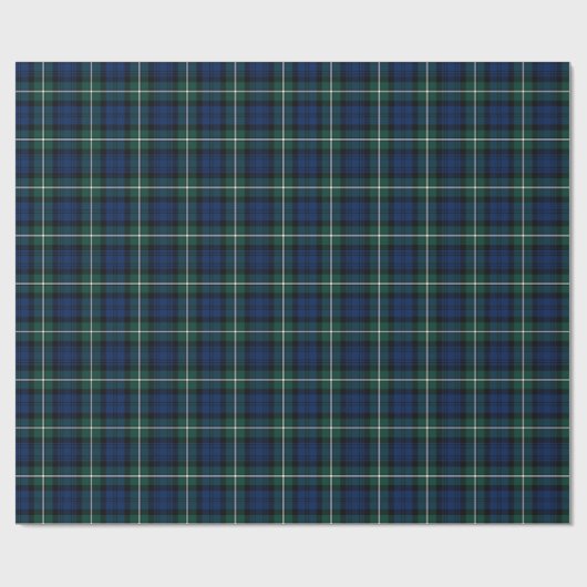 Forbes Clan Tartan Groen en Blauw Schots Plaid Cadeaupapier (Vlak)