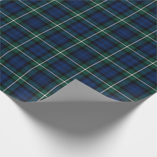 Forbes Clan Tartan Groen en Blauw Schots Plaid Cadeaupapier (Hoek)