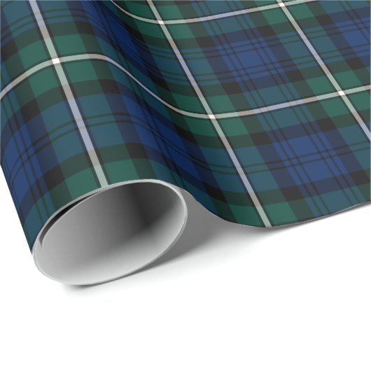 Forbes Clan Tartan Groen en Blauw Schots Plaid Cadeaupapier (Rol Hoek)