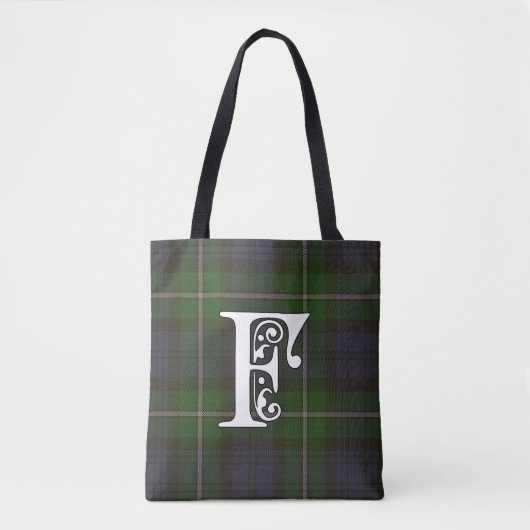 Forbes Clan Tartan Monogram Tote Bag (Voorkant)