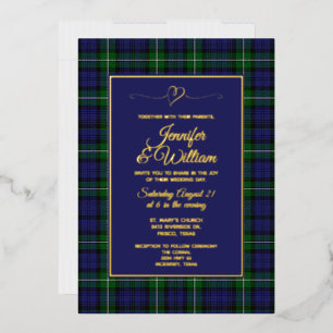 Forbes Clan Tartan Plaid Huwelijk Folie Uitnodiging