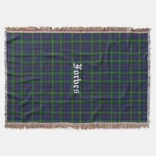 Forbes Clan Tartan Pset Custom Throw Blanket Deken