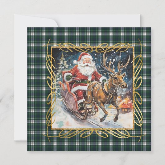 Forbes Dress Scottish Tartan Christmas  Feestdagenkaart (Voorkant)