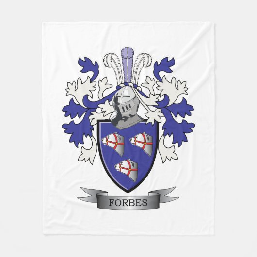 Forbes Family Crest Coat of Arms Fleece Deken (Voorkant)