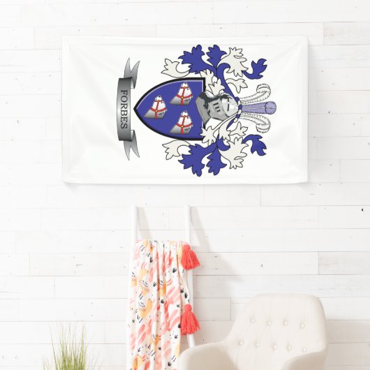 Forbes Family Crest Coat of Arms Spandoek (Insitu)
