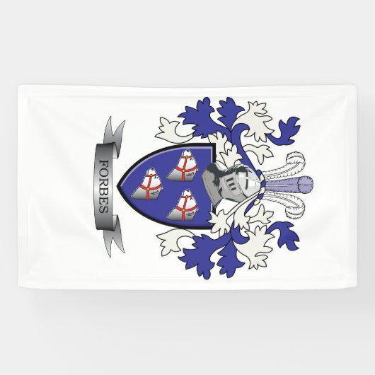 Forbes Family Crest Coat of Arms Spandoek (Horizontaal)