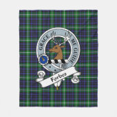 Forbes Lyon Court Clan Badge Tartan Pset Fleece Deken (Voorkant)