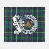 Forbes Lyon Court Clan Badge Tartan Pset Fleece Deken (Voorkant (Horizontaal))